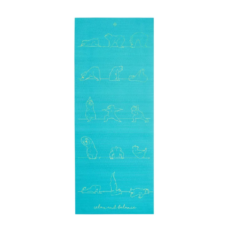 TAPIS YOGA ENFANT 150CM X 60CM X5 MM OURSON KAKI