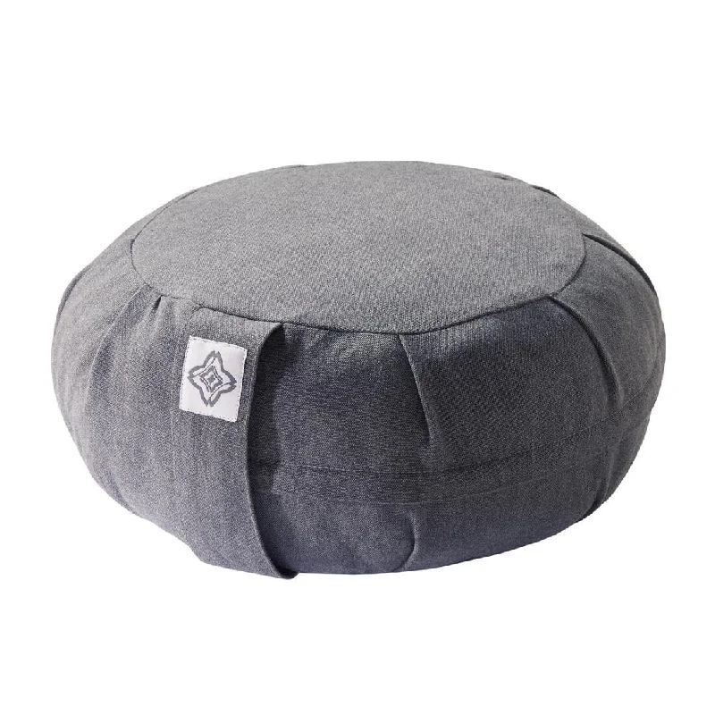 ZAFU / COUSSIN ROND  DE YOGA ET MEDITATION GRIS CHINE