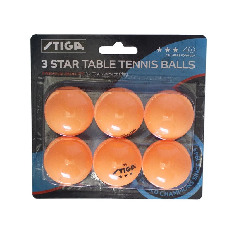 Stiga 3 Star Table Tennis Balls - Orange