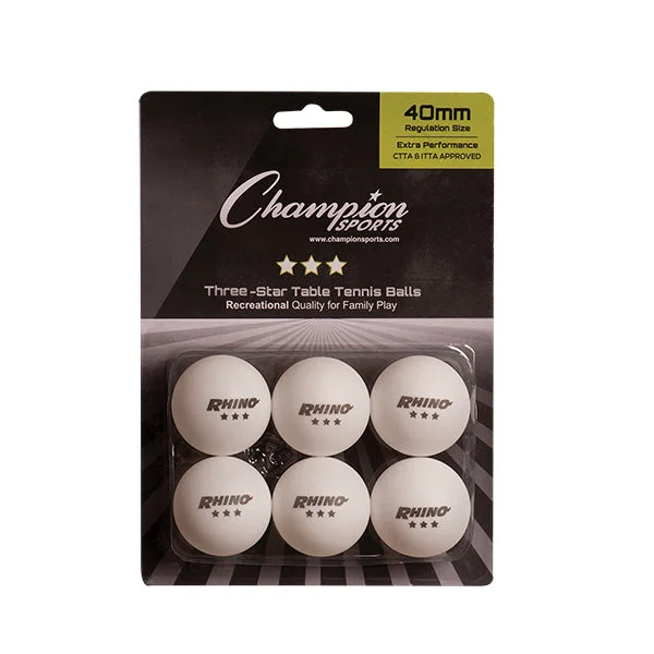 3-Star Tournament Table Tennis Balls, 6 Pack