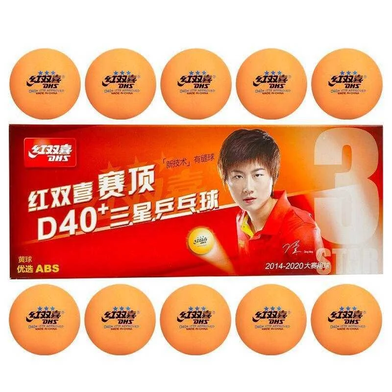 DHS 3-Star D40+ Orange Table Tennis Balls