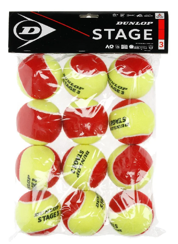 Dunlop Junior Orange Tennis Balls (Stage 2) - 12 pack polybag