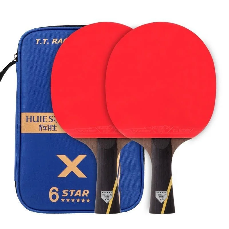 Huieson Offensive Carbon 6 Star Table Tennis Bat Set