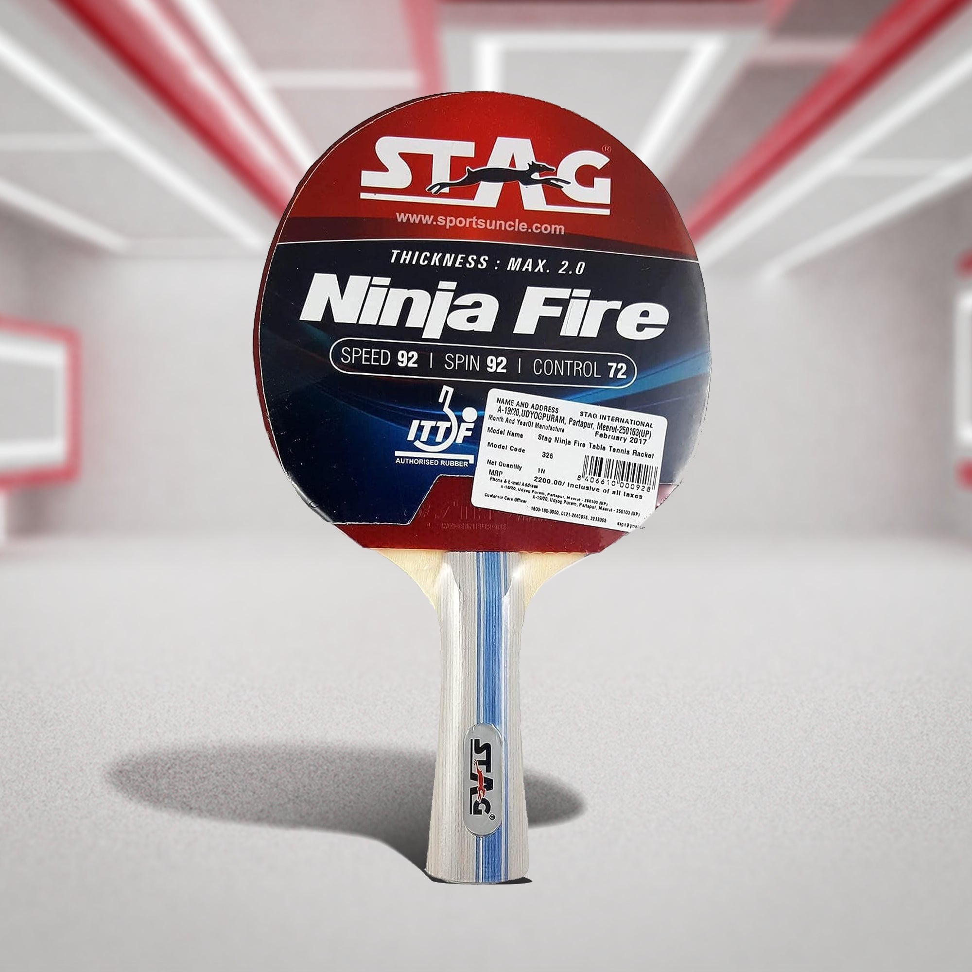 Stag Ninja Fire Table Tennis Racquet